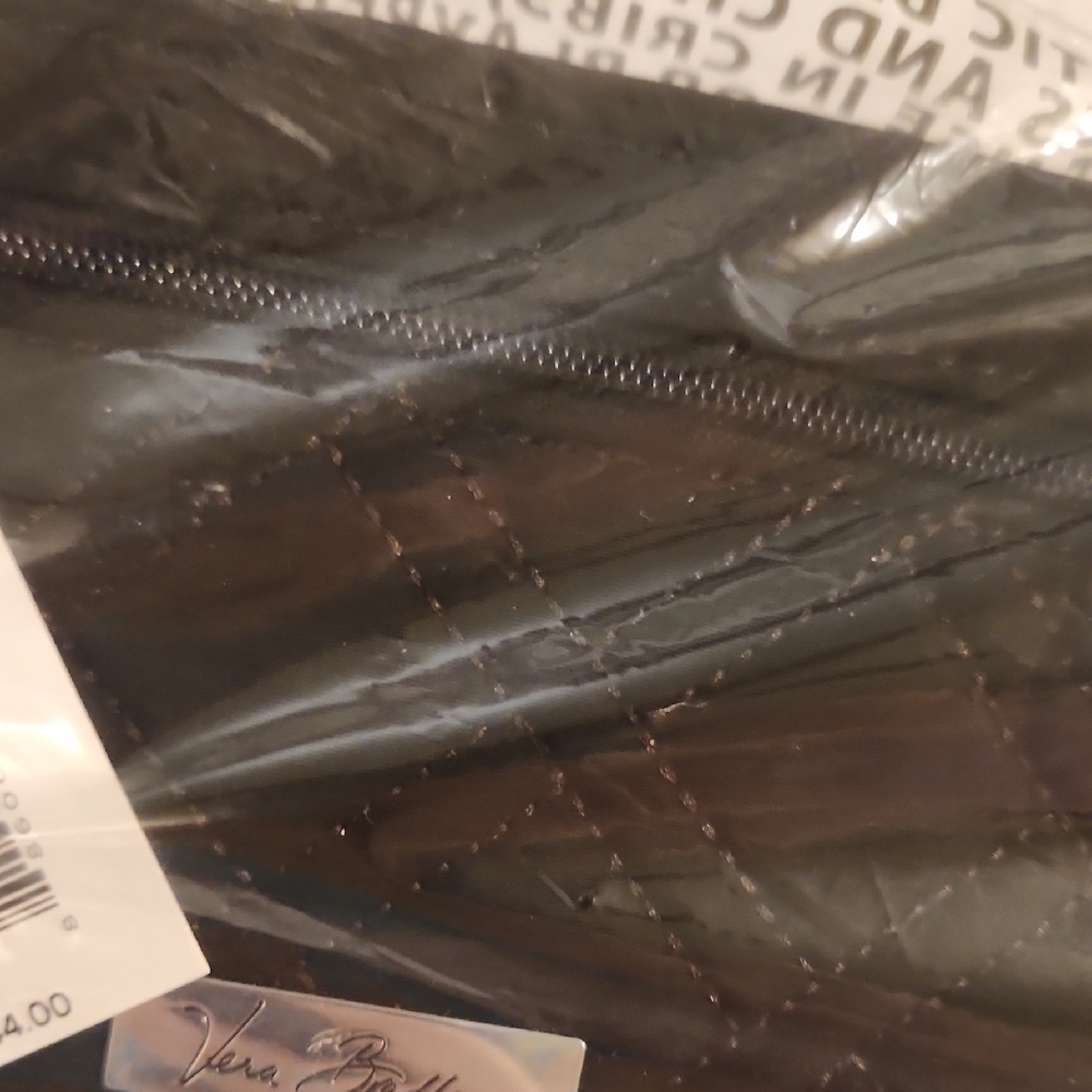 Espresso Brown (Discontinued) Vera Bradley Quilted Wristlet with Zip Closure - Picture 3 of 7